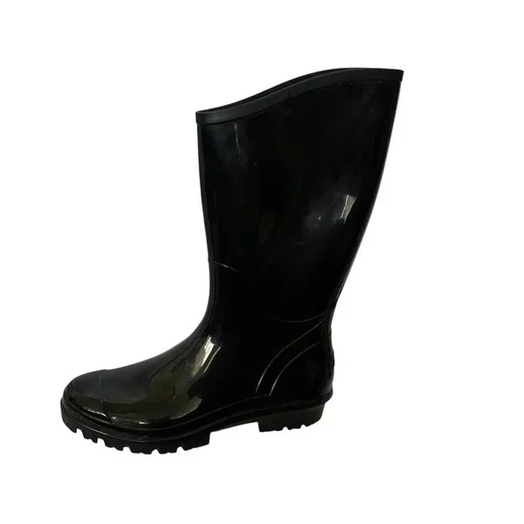 Columbia Sportswear Tall Black Rain Boots Womens 9 Rubber Slip On Barely Used - Picture 5 of 10